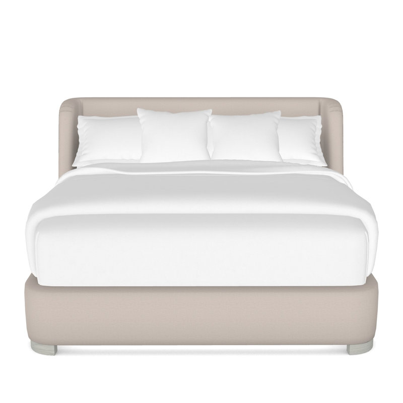 Tansy Solid Wood Wingback Bed, King, Casa Blanca, Nadia Steam