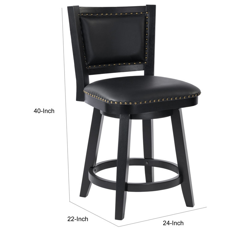 Kera Swivel Upholstered Counter Stool with Metal Frame