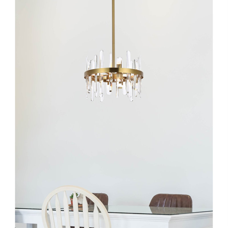 Marlow 6 - Light Unique/Statement Pendant, Satin Gold, 57.5" H x 16" W x 16" D