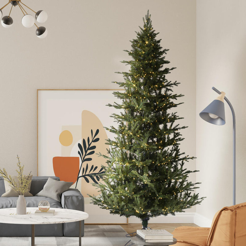 Kamas Fraiser Fir Artificial Christmas Tree with Warm White Low Voltage 3Mm LED Lights, 7.5' H