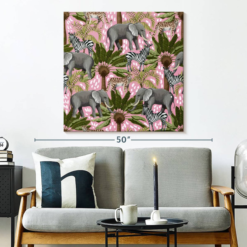 Kerner Safari Jungle Animals, 33" H x 33" W