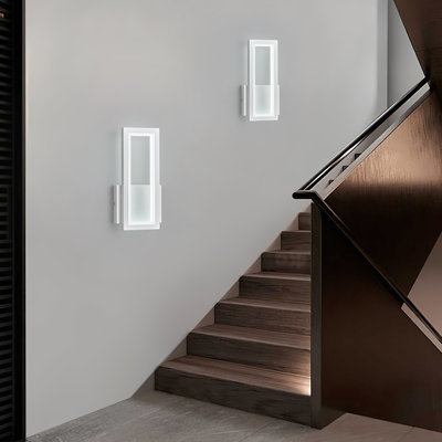Modern Plug in Wall sconces 18W Indoor LED Simple Wall Fixture 6000K Rectangle Vanity Wall Lights for Living Room Bedroom Hallway Stairs
