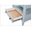 Table de chevet compacte à finition océan avec 2 tiroirs, parfaite pour les chambres modernes et peu encombrantes.