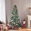 Arbre de Noël artificiel givré décoré de pommes de pin-1159597731-1165044874