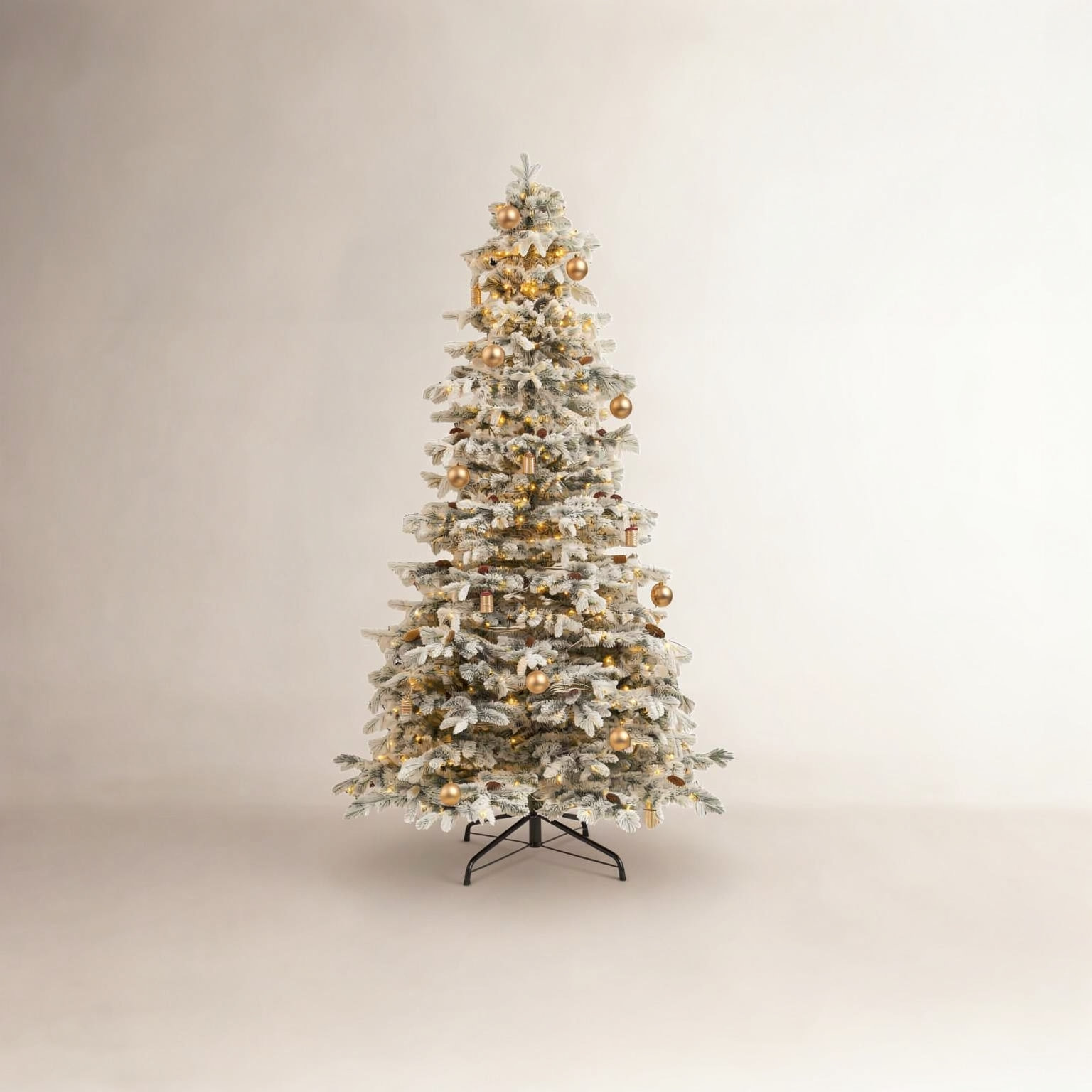 Slim Frosted Pre-Lit Spruce Christmas Tree, 9'