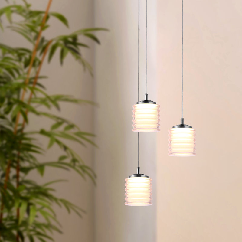 Luminaire suspendu cylindrique à DEL 3 lumières Boley, Harwich