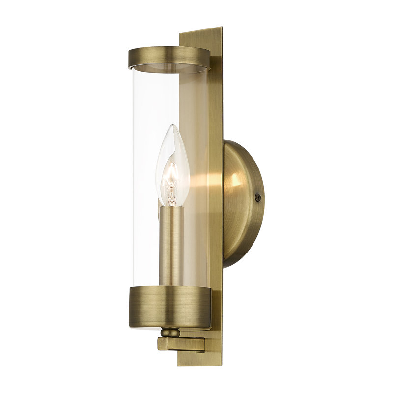 Bernd Steel Candle Wall Light, Antique Brass