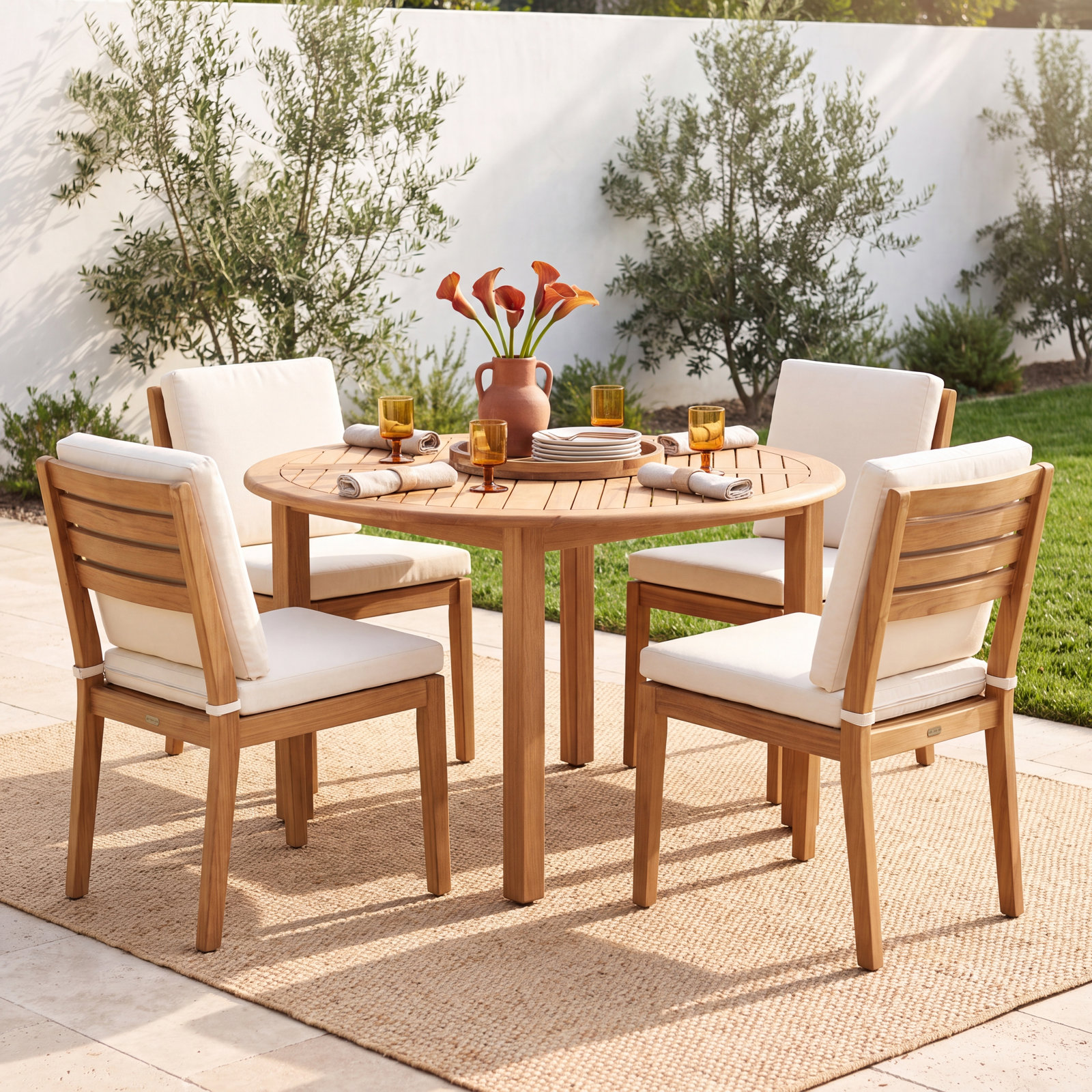 Alyisa 47" Eucalyptus Patio Dining Table
