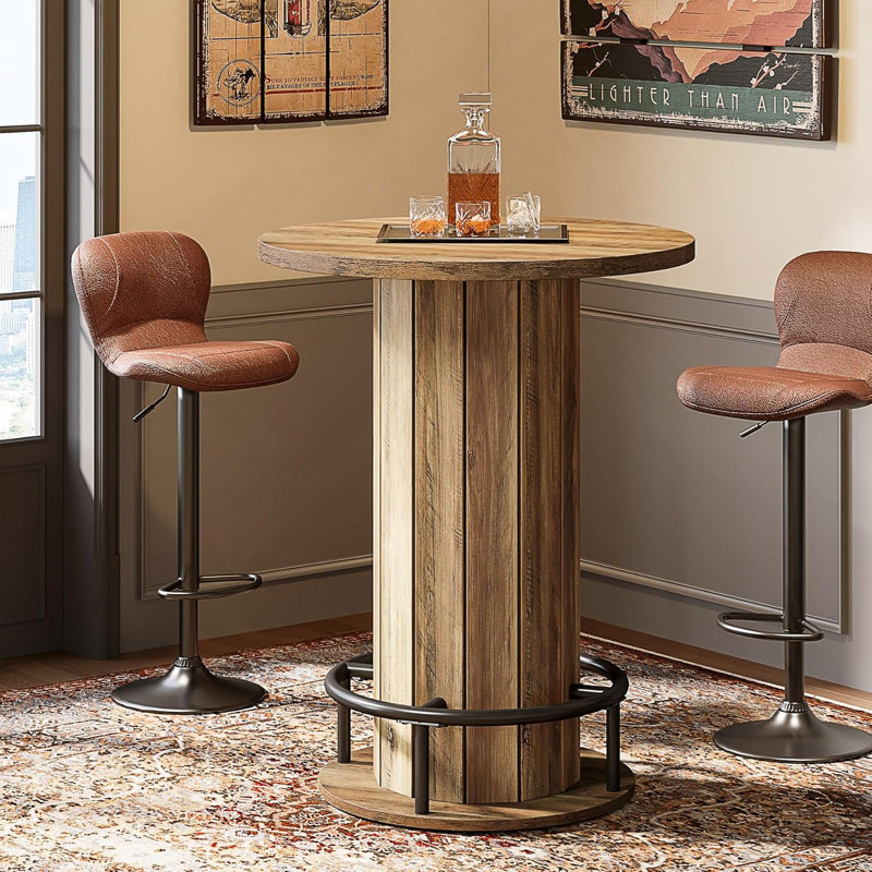 Table bistro avec repose-pieds 31,51 po x 39,37 po