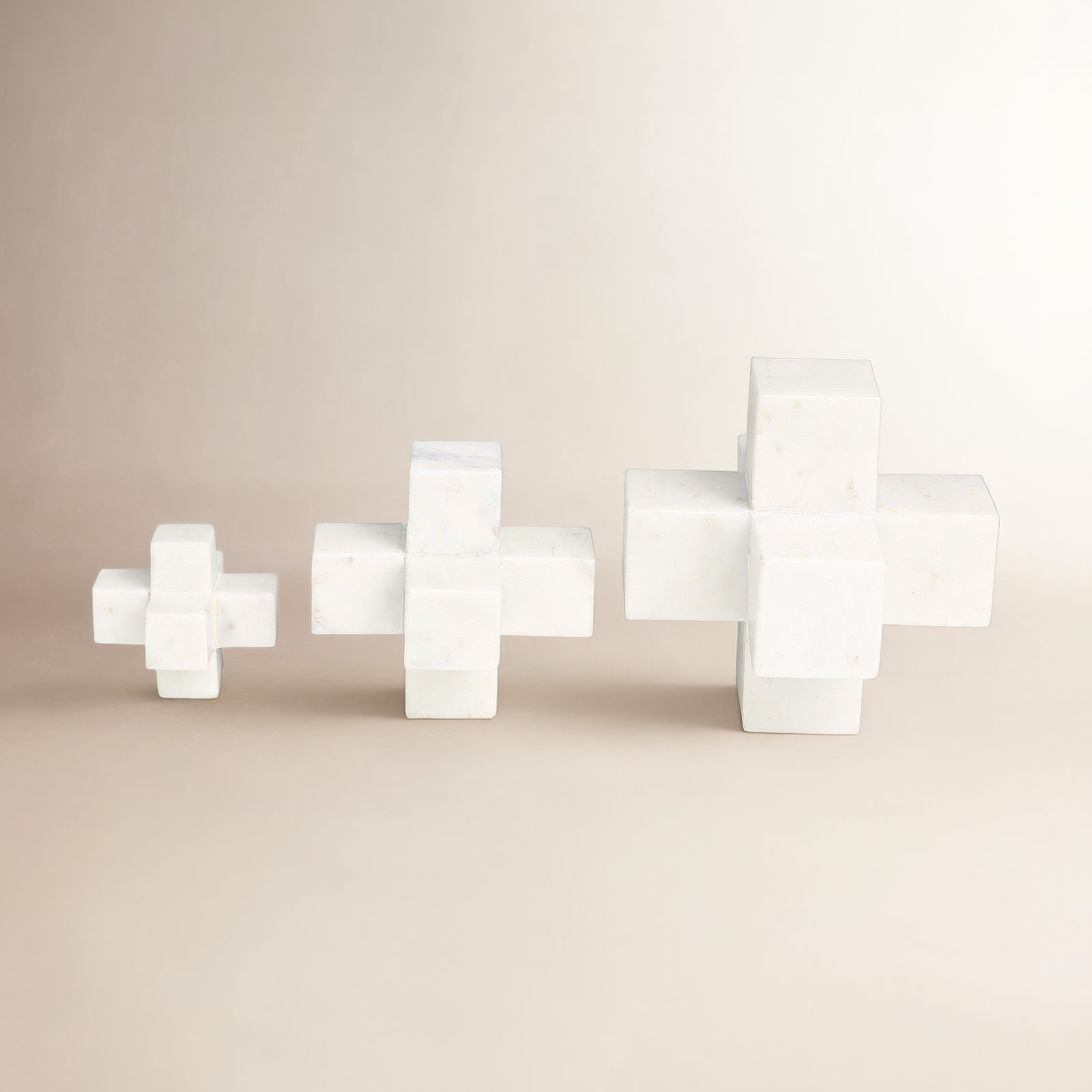 Ethie Jack Sculpture, 6" H x 6" W x 6" D, White