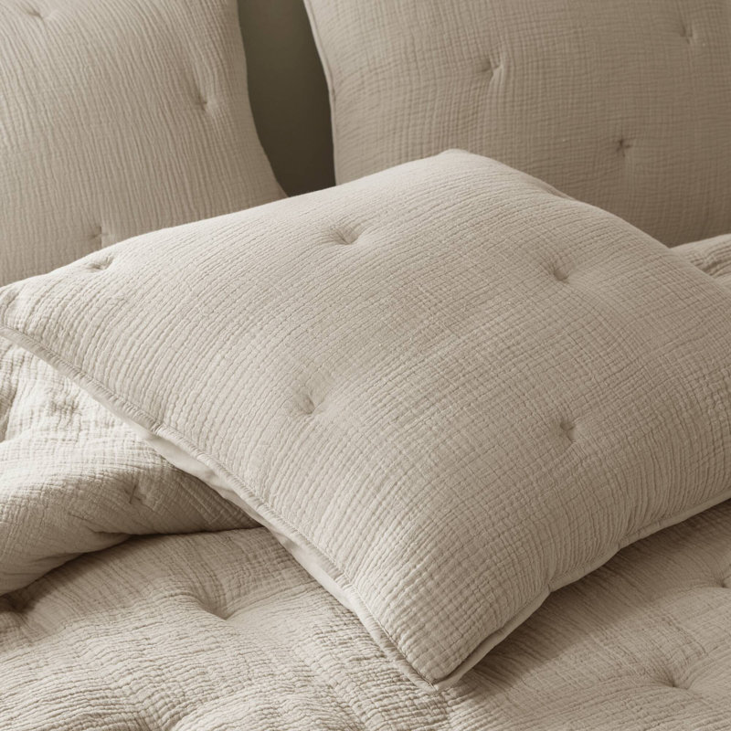 Ensembles de literie en gaze de coton doux et doux, taupe brodé pour la maison