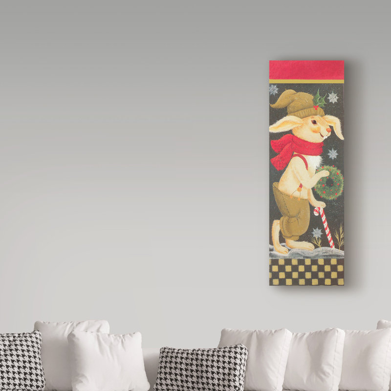 « winter lapin », art sur toile, H 32 po x l 10 po x P 2 po