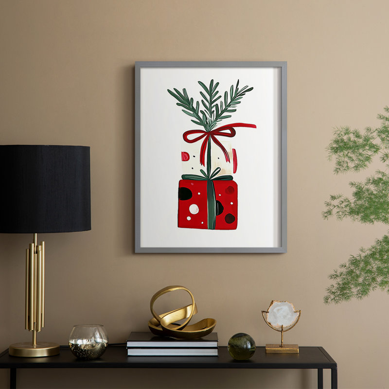 «Christmas Holiday Art» DCCCLxx, reproduction d'art encadrée - bois massif, H 15 po x l 12 po, Gris