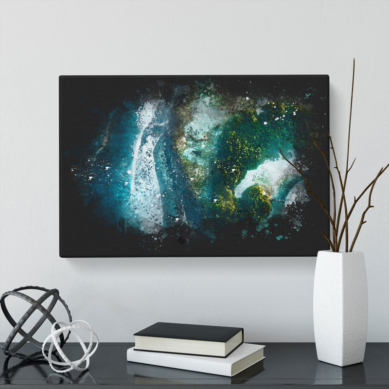 Kaafu Atoll In The Maldives Paint Splash - Wrapped Canvas, 35cm H x 50cm W x 3cm D