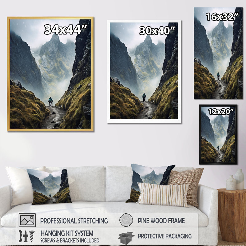 Montagne, randonnée photo III - paysages, reproduction sur toile, H 32 po x l 24 po x P 1 po, Cadre photo noir