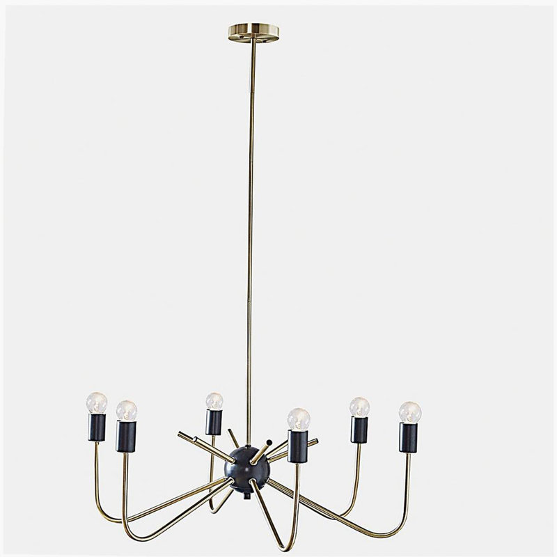 6-head metal pendant light