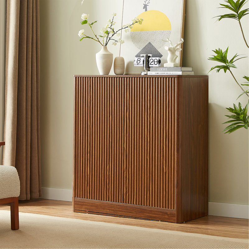 Buffet 34,3 po Modern Wavy, Noyer