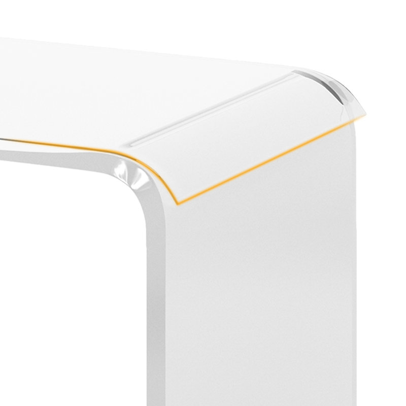 Table de bout en acrylique, table basse en lucite transparent avec bords en cascade (ensemble de 2)