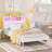 Cerridwen Twin Platform Metal Bookcase Storage Bed With RGB LED Lights And Charging Station-102629369