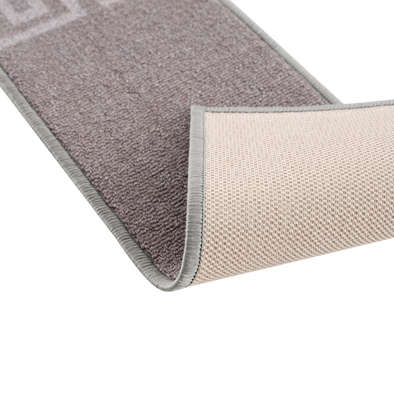 Tapis d'escalier antidérapant Ubaid, Gris clair, 13