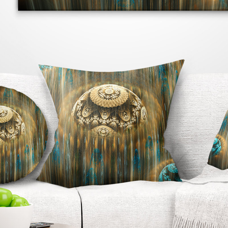 World of Infinite Universe - Coussin imprimé abstrait, 18 po x 18 po, Brun et bleu