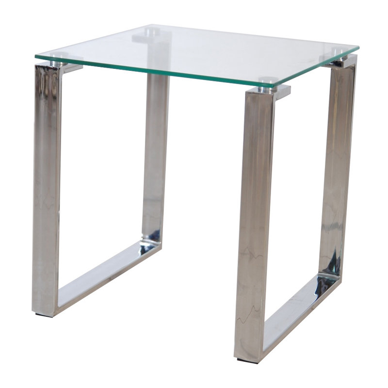 Velella Glass Top Sled End Table