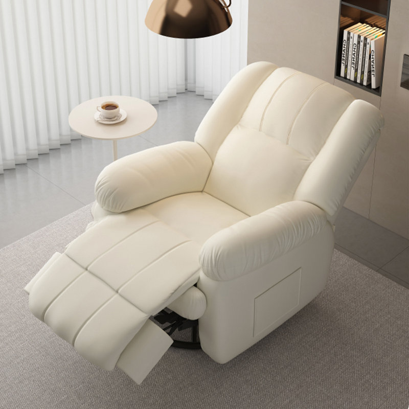 Fauteuil inclinable multifonctionnel à dossier épais avec poches, Beige