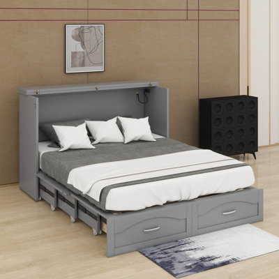 Queen Murphy Bed With Drawer And USB