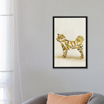 'Akita Inu' By Ayse Deniz Akerman Graphic Art Print on Wrapped Canvas