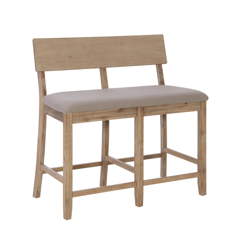 Andelo Counter Height Bench, Greywash