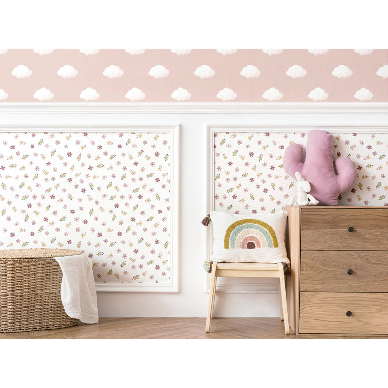 Nerijus Little Explorers 2 Cloud Wallpaper Roll, Pink