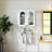 Arched Glass Door Wall Mounted Cabinet With Adjustable Shelves, Perfect For Kitchen, Bathroom, And Living Room Storage