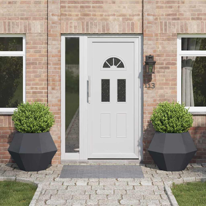 Planter 2 Pcs Steel, 60cm H x 75cm W x 75cm D, Anthracite