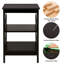 2 pièces 3 niveaux table de chevet avec tablette de rangement d'appoint latérale gris-890850251
