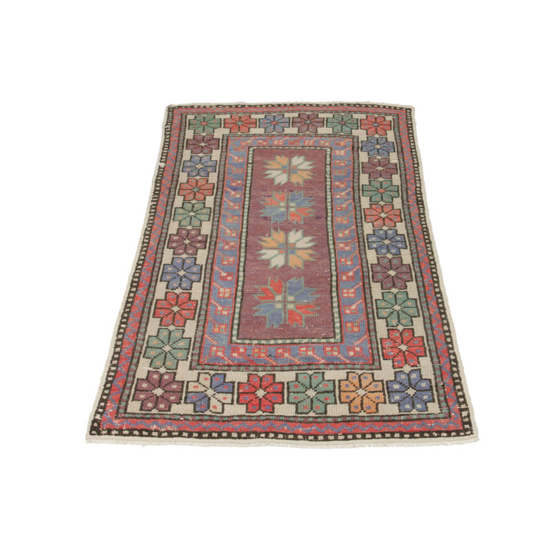Tapis tribal turc multicolore 3x5