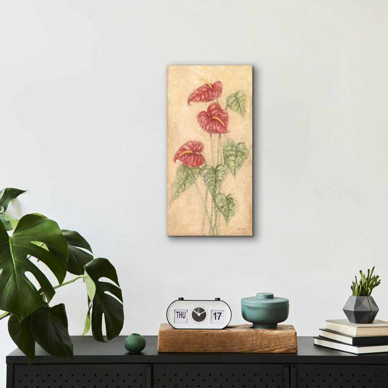 «Tropical Flowers 4» par Cheri Blum, art mural en verre acrylique, H 24 po x l 12 po
