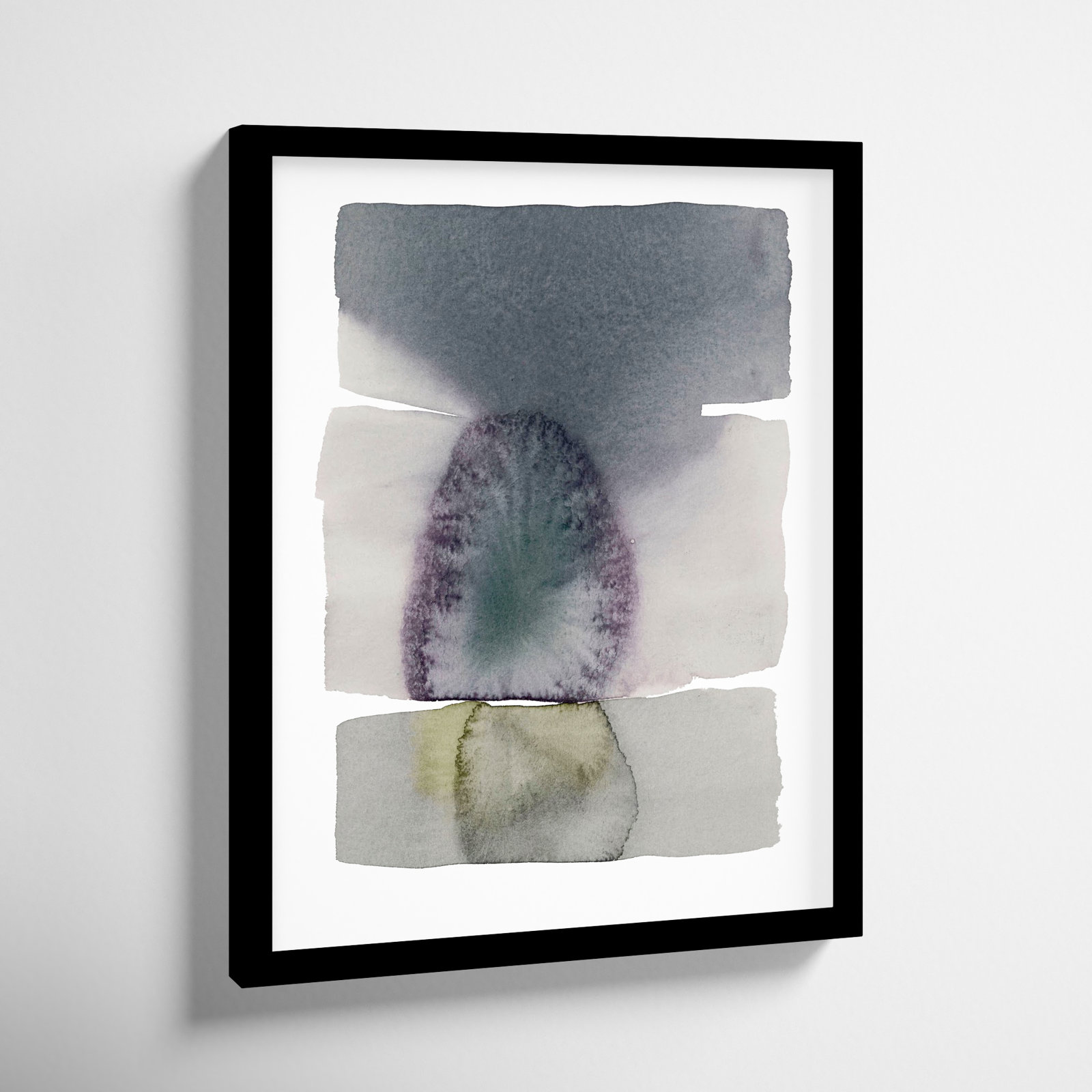 Gray On Gray 5 by Jacques Pilon, 20" H x 16" W, Black Framed