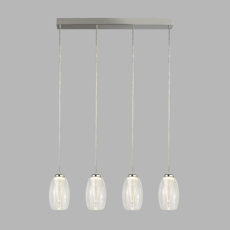 Ruari 4-Light Kitchen Island Chandelier, Clear