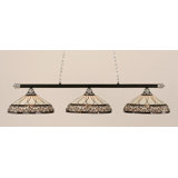 Oxford 3 Light Bar Shown In Brushed Nickel Finish With 16" Royal Merlot Art Glass