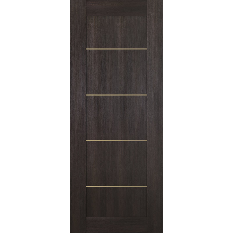 Porte standard lambrissée en bois manufacturé massif, 29,75 po x 79,38 po, Brun foncé
