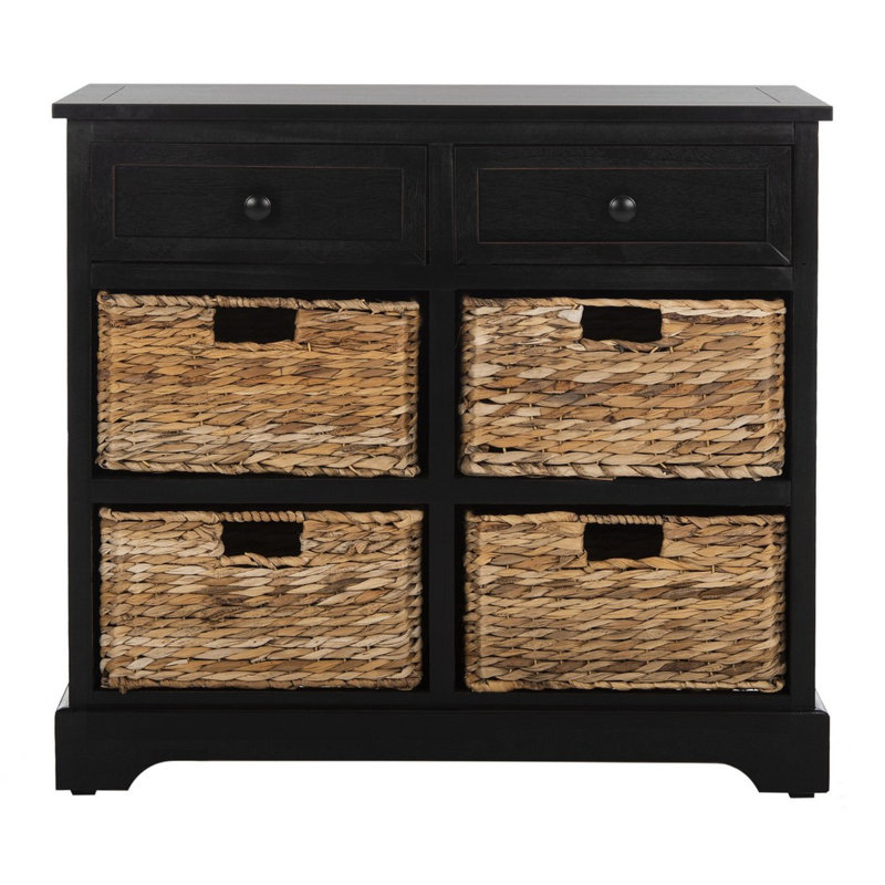 Commode décorative à 2 tiroirs Painswick, Noir patiné