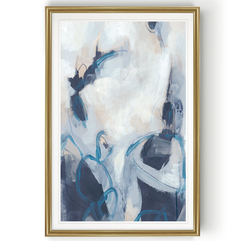 «Blue Process I», reproduction d'art sur toile, H 22,5 po x l 30,5 po x P 1,5 po, Cadre doré