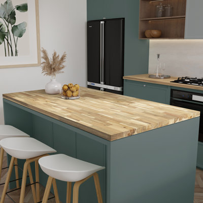 Gladys Solid Wood Butcher Block Countertop for DIY Kitchen Top, Dining Table Top, Desk Top, 1.5in Thick
