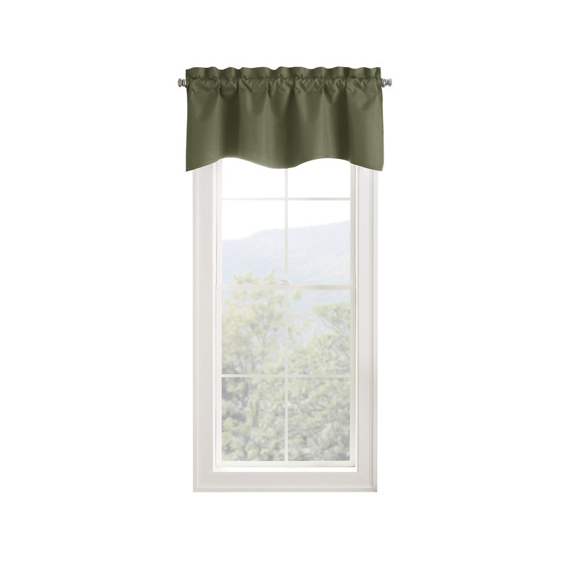Kendall Solid Scalloped Window Valance, Artichoke