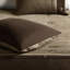 Literie en faux suède pour très grand lit - brun 7 pièces, brun à boutons