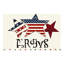 Vintage Flag Star Independence Day 60" x 120" Scalloped Rectangular Tablecloth for Parties