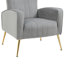 Joshy Upholstered 26.37" Wide Grey Velvet Wingback Armchair with Metal Legs-1393566461
