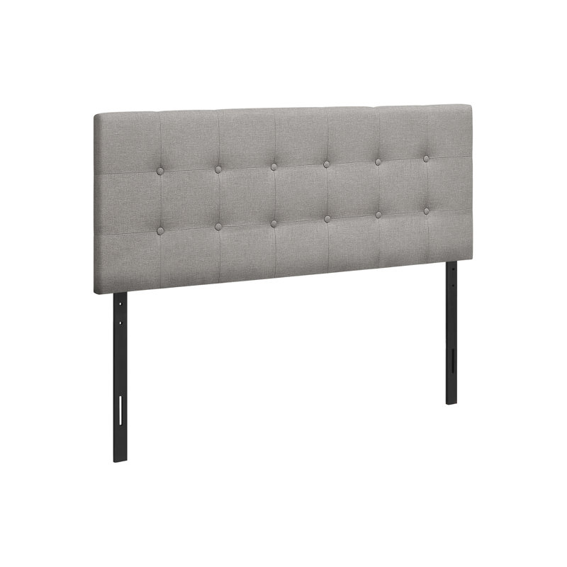 Bed, Headboard Only, Full Size, Bedroom, Upholstered, Grey Linen Look, Transitional, Gray, Full
