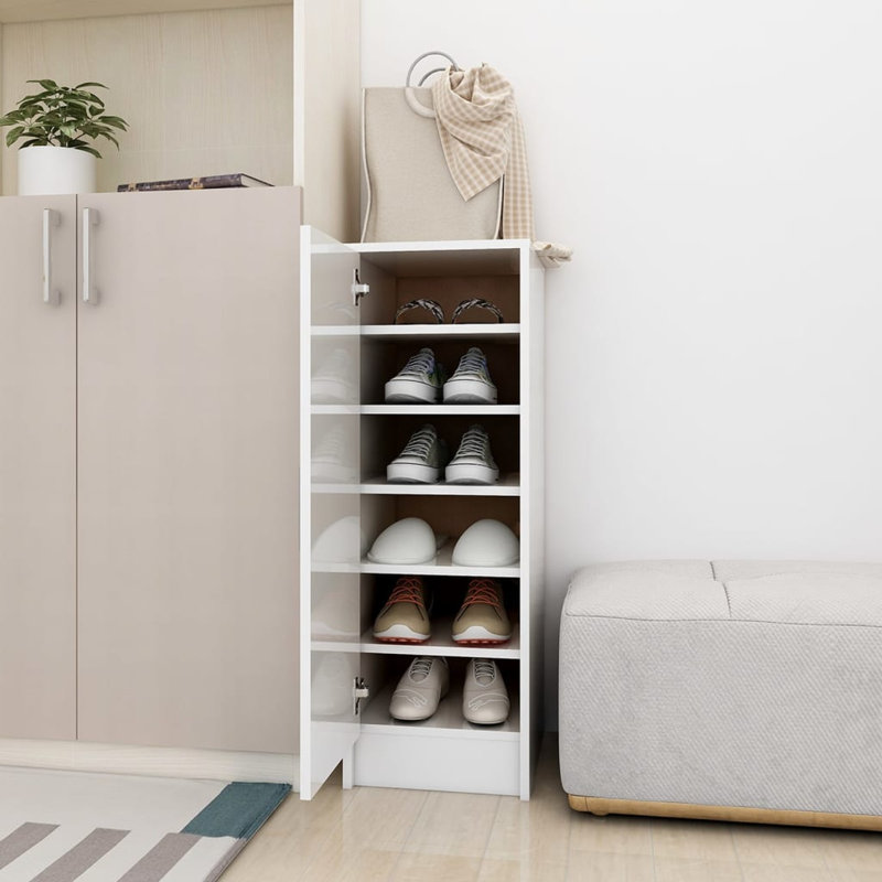 6 Pair Shoe Storage, High Gloss White
