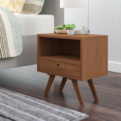 Mumma 50cm W Solid + Manufactured Wood Bedside Table